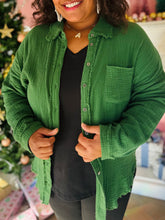 Dark Green Lightweight Shacket