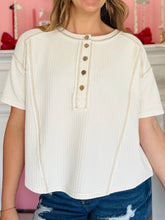 Ivory Short Sleeve Henley Top