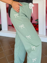 Sage Green Bow Jogger Sweatpants