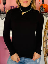 Black Long Sleeve Mock Neck Top