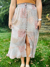 Neutral Floral Print Skirt