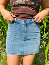 Western Stitch Detail Denim Skirt