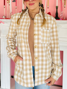 Plaid Fuzzy Lined Shacket