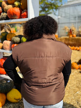 Brown Button Puffer Vest