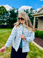 Grey Plaid Oversized Flannel Shacket