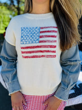 Flag Denim Long Sleeve Top