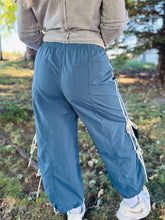 Blue Side Stripe Bow Track Joggers