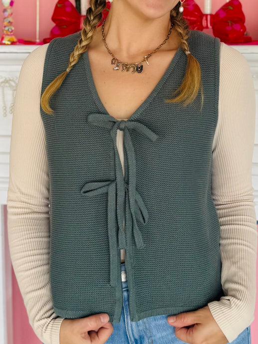 Jade Front Bow Sweater Vest