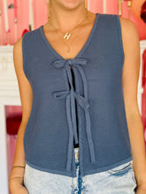 Blue Front Bow Sweater Vest