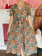 Green Floral Garden Party Dress