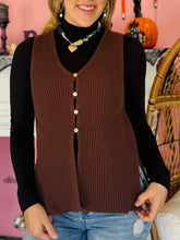 Brown Button Sweater Vest