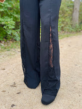 Black Wide Leg Lace Detail Pants