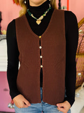 Brown Button Sweater Vest