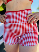 Red Gingham Biker Shorts
