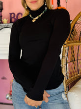 Black Long Sleeve Mock Neck Top