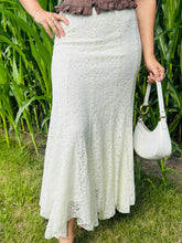 Cream Lace Midi Skirt