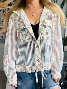 Vintage Wash Floral Print Jacket