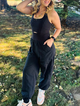 Black Athletic Jogger Jumpsuit