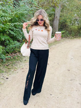 Black Wide Leg Lace Detail Pants
