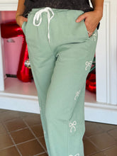 Sage Green Bow Jogger Sweatpants