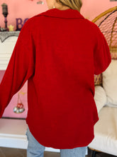 Soft Red Waffle Shacket