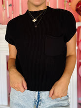Black Short Sleeve Sweater