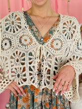 Crochet Long Sleeve Tie Top