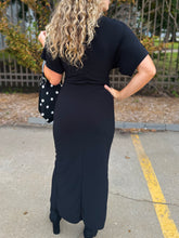 Black Twist Front Maxi Dress