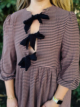 Brown Plaid Bow Dress