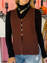 Brown Button Sweater Vest