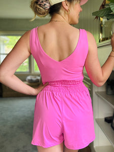 Pink Athletic Romper