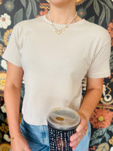 Tan Cropped T-Shirt