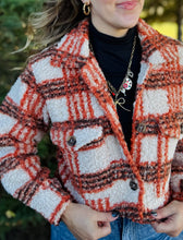 Fall Plaid Sherpa Cropped Jacket