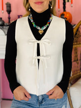 White Front Bow Sweater Vest
