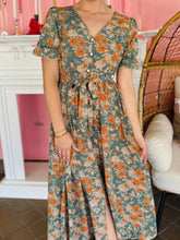 Green Floral Garden Party Dress