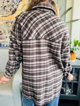Brown Plaid Oversized Flannel Shacket