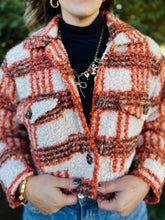 Fall Plaid Sherpa Cropped Jacket