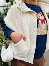 Ivory Sherpa Button Vest