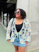 Mint Daisy Crochet Cardigan