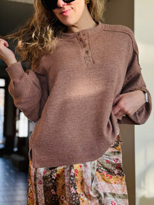 Brown Button Long Sleeve