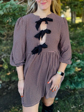 Brown Plaid Bow Dress