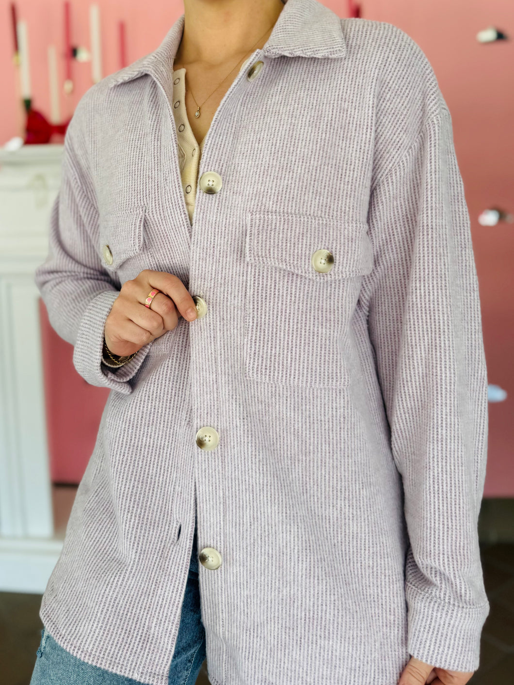 Soft Oversized Lavender Shacket