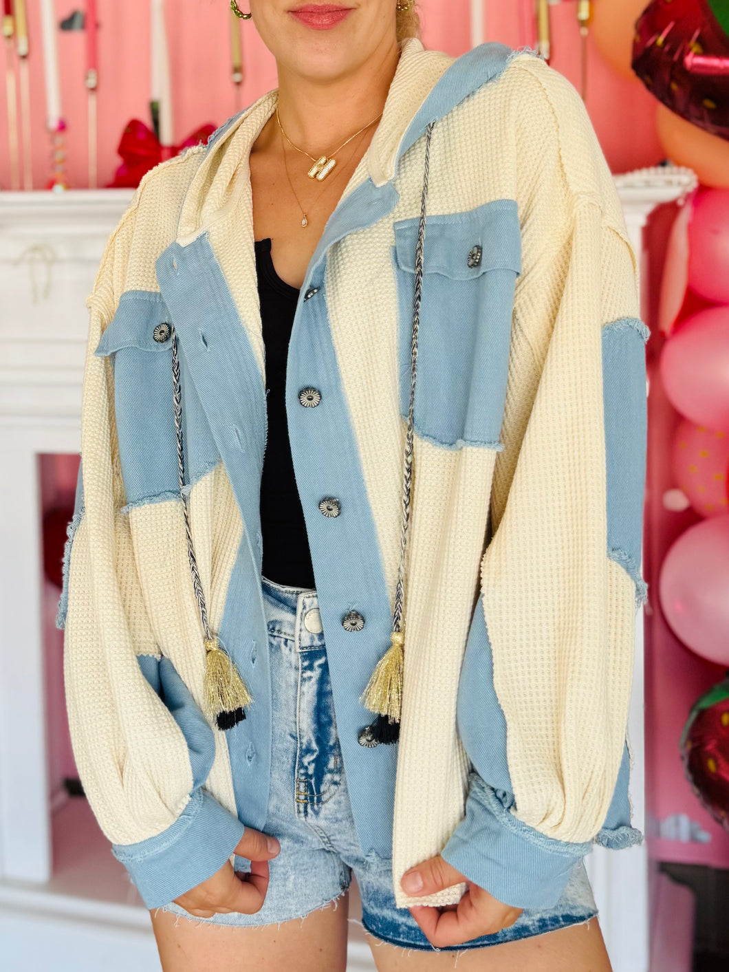 Oversized Denim Contrast Jacket