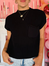 Black Short Sleeve Sweater