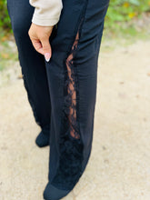 Black Wide Leg Lace Detail Pants