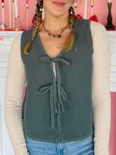 Jade Green Front Bow Sweater Vest