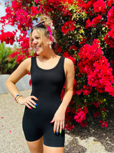 Ribbed Black Athletic Romper