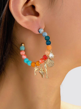 Nautical Charm Beaded Hoop Earrings