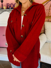 Soft Red Waffle Shacket