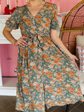 Green Floral Garden Party Dress